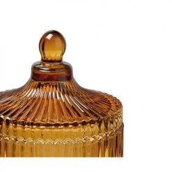 Wadiga Rangements Salle De Bain Boîte Rangement Salle De Bain Verre Ambre 10,5x17cm -Rangements déco Soldes boite rangement salle de bain verre ambre 10 5x17cm 2