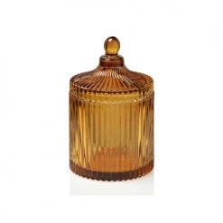 Wadiga Rangements Salle De Bain Boîte Rangement Salle De Bain Verre Ambre 10,5x17cm