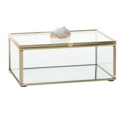 Maisons Du Monde Boîtes Boîte Rectangulaire En Verre Et Métal Doré