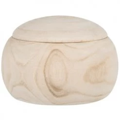 Maisons Du Monde Boîtes Boîte Ronde En Bois De Paulownia Beige