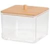 Wadiga Rangements Salle De Bain Boîte Salle De Bain Carrée Acrylique Et Bambou - 9.5x9.5x7.5cm -Rangements déco Soldes boite salle de bain carree acrylique et bambou 9 5x9 5x7 5cm