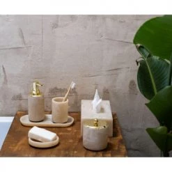 Wadiga Rangements Salle De Bain Boîte Salle De Bain Effet Marbre Rose Et Métal Doré -Rangements déco Soldes boite salle de bain effet marbre rose et metal dore 2