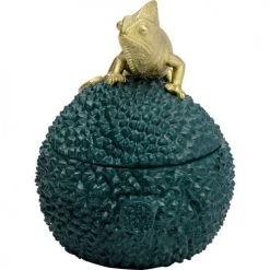 Kare Design Boîtes Boîte Verte Caméléon Doré En Polyrésine H20 -Rangements déco Soldes boite verte cameleon dore en polyresine h20 4
