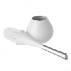 Unimasa Rangements Salle De Bain Brosse De Toilette En Céramique Blanche 38,5cm -Rangements déco Soldes brosse de toilette en ceramique blanche 38 5cm 1