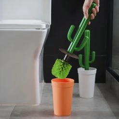 Qualy Design Rangements Salle De Bain Brosse Wc Cactus Plastique Orange -Rangements déco Soldes brosse wc cactus plastique orange 5