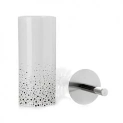 Wadiga Rangements Salle De Bain Brosse WC Céramique Blanche Et Grise -Rangements déco Soldes brosse wc ceramique blanche et grise 2