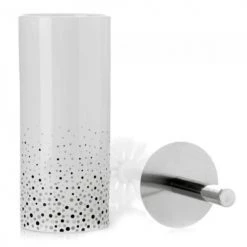 Wadiga Rangements Salle De Bain Brosse WC Céramique Blanche Et Grise