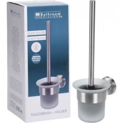 Wadiga Rangements Salle De Bain Brosse WC En Acier Inoxydable Et Verre -Rangements déco Soldes brosse wc en acier inoxydable et verre 1