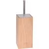 Wadiga Rangements Salle De Bain Brosse WC En Bambou, Inox Et Brosse Noire Carré H34cm -Rangements déco Soldes brosse wc en bambou inox et brosse noire carre h34cm