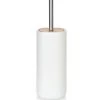 Wadiga Rangements Salle De Bain Brosse WC En Céramique Blanche Et Acacia -Rangements déco Soldes brosse wc en ceramique blanche et acacia