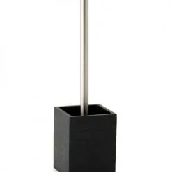 Wadiga Rangements Salle De Bain Brosse WC En Polyrésine Noire Effet Ardoise