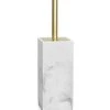 Wadiga Rangements Salle De Bain Brosse WC En Résine Effet Marbre Blanc Et Métal Doré -Rangements déco Soldes brosse wc en resine effet marbre blanc et metal dore