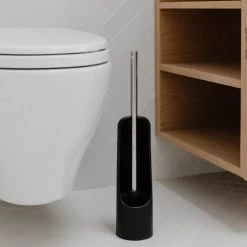 Rangements déco Soldes -Rangements déco Soldes brosse wc moule touche doux noir 44x9cm 1