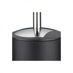 Kela Rangements Salle De Bain Brosse WC Polyester Noir Mat Et Manche Argenté -Rangements déco Soldes brosse wc polyester noir mat et manche argente 2