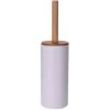 Wadiga Rangements Salle De Bain Brosse WC Ronde Plastique Blanc Et Bambou -Rangements déco Soldes brosse wc ronde plastique blanc et bambou