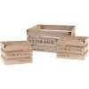 Wadiga Boîtes Caisses En Bois Style Caisses à Fruits - Lot De 3 -Rangements déco Soldes caisses en bois style caisses a fruits lot de 3
