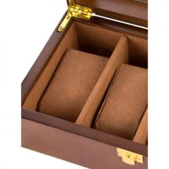 Wadiga Rangements à Bijoux Coffret De Rangement 4 Montres En Bois 22x18cm -Rangements déco Soldes coffret de rangement 4 montres en bois 22x18cm 2