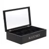 Wadiga Rangements à Bijoux Coffret De Rangement Pour 12 Montres En Bois Noir 34,2x20,4cm -Rangements déco Soldes coffret de rangement pour 12 montres en bois noir 34 2x20 4cm