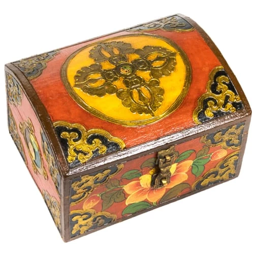 Ixia Boîtes Coffret Tibétain En Bois 18x14cm 4 Ixia Boîtes Coffret Tibétain En Bois 18x14cm – Image 2