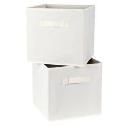 Casâme Boîtes Cube De Rangement Intissé 28x28cm - Lot De 2 - Écru -Rangements déco Soldes cube de rangement intisse 28x28cm lot de 2 ecru 3