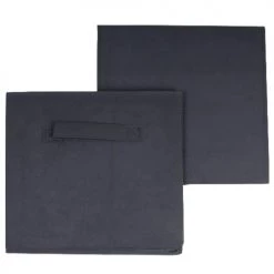 Casâme Boîtes Cube De Rangement Intissé 28x28cm - Lot De 2 - Gris -Rangements déco Soldes cube de rangement intisse 28x28cm lot de 2 gris 4