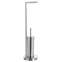 Wadiga Rangements Salle De Bain Dérouleur Papier Toilette + Brosse WC En Métal Chromé