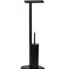 Wadiga Rangements Salle De Bain Dérouleur Papier Toilette Sur Pied + Brosse WC En Métal Noir Mat -Rangements déco Soldes derouleur papier toilette sur pied brosse wc en metal noir mat