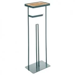 Five Simply Smart Rangements Salle De Bain Dérouleur Papier WC Avec Réserve Métal Vert Pétrole Et Bois