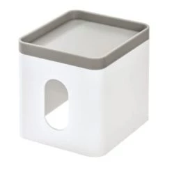 IDesign Rangements Salle De Bain Distributeur à Mouchoirs Et Repose Bijoux - Bleu -Rangements déco Soldes distributeur a mouchoirs et repose bijoux blanc 6