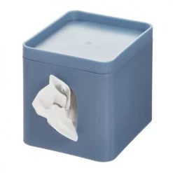 IDesign Rangements Salle De Bain Distributeur à Mouchoirs Et Repose Bijoux - Bleu -Rangements déco Soldes distributeur a mouchoirs et repose bijoux bleu 2