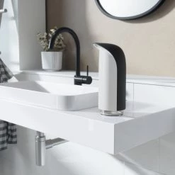 Umbra Rangements Salle De Bain Distributeur à Savon Et Liquide Hydroalcoolique 255ml Noir Et Blanc -Rangements déco Soldes distributeur a savon et liquide hydroalcoolique 255ml noir et blanc 3