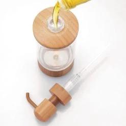 IDesign Rangements Salle De Bain Distributeur De Savon Bambou - Transparent -Rangements déco Soldes distributeur de savon bambou transparent 2