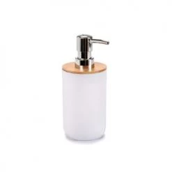 Wadiga Rangements Salle De Bain Distributeur De Savon Blanc Et Bambou