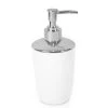 Wadiga Rangements Salle De Bain Distributeur De Savon Blanc Et Chrome - 7.5x7.5x17cm -Rangements déco Soldes distributeur de savon blanc et chrome 7 5x7 5x17cm