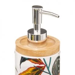 Five Simply Smart Rangements Salle De Bain Distributeur De Savon Céramique Feuillage Exotique - 7.5x18cm -Rangements déco Soldes distributeur de savon ceramique feuillage exotique 7 5x18cm 1