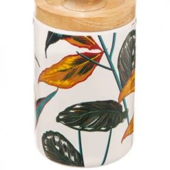 Five Simply Smart Rangements Salle De Bain Distributeur De Savon Céramique Feuillage Exotique - 7.5x18cm -Rangements déco Soldes distributeur de savon ceramique feuillage exotique 7 5x18cm 2