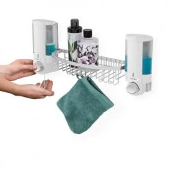 Compactor Rangements Salle De Bain Distributeur De Savon Double Et étagère -Rangements déco Soldes distributeur de savon double et etagere 4