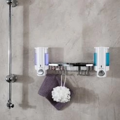 Compactor Rangements Salle De Bain Distributeur De Savon Double Et étagère -Rangements déco Soldes distributeur de savon double et etagere 5