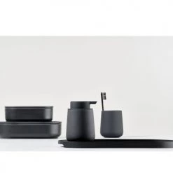 Zone Denmark Rangements Salle De Bain Distributeur De Savon En Argile Noir -Rangements déco Soldes distributeur de savon en argile noir 2
