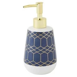 Guy Levasseur Rangements Salle De Bain Distributeur De Savon En Céramique à Motifs Bleu -Rangements déco Soldes distributeur de savon en ceramique a motifs bleu 3