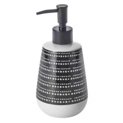 Guy Levasseur Rangements Salle De Bain Distributeur De Savon En Céramique à Motifs Bleu -Rangements déco Soldes distributeur de savon en ceramique a motifs noir 4