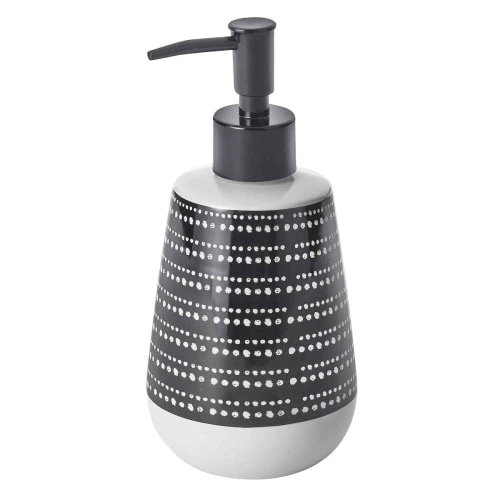 Guy Levasseur Rangements Salle De Bain Distributeur De Savon En Céramique à Motifs Noir 3 Guy Levasseur Rangements Salle De Bain Distributeur De Savon En Céramique à Motifs Noir