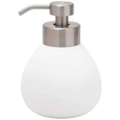 Sensei Maison Rangements Salle De Bain Distributeur De Savon En Céramique Blanc -Rangements déco Soldes distributeur de savon en ceramique blanc 2