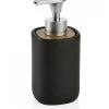Wadiga Rangements Salle De Bain Distributeur De Savon En Céramique Noire Et Acacia -Rangements déco Soldes distributeur de savon en ceramique noire et acacia