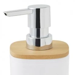 Guy Levasseur Rangements Salle De Bain Distributeur De Savon En Polystyrène Et Bambou Blanc -Rangements déco Soldes distributeur de savon en polystyrene et bambou blanc 1