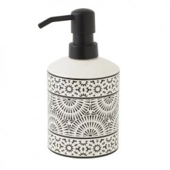 Guy Levasseur Rangements Salle De Bain Distributeur De Savon En Porcelaine Blanc Et Noir