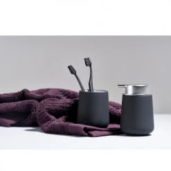 Zone Denmark Rangements Salle De Bain Distributeur De Savon En Porcelaine Gris -Rangements déco Soldes distributeur de savon en porcelaine gris 2