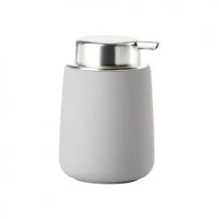 Zone Denmark Rangements Salle De Bain Distributeur De Savon En Porcelaine Gris Clair