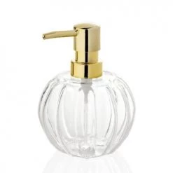 Wadiga Rangements Salle De Bain Distributeur De Savon En Verre Et Métal Doré