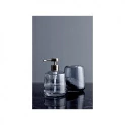 Sodahl Rangements Salle De Bain Distributeur De Savon En Verre Gris Tourterelle -Rangements déco Soldes distributeur de savon en verre gris tourterelle 3
